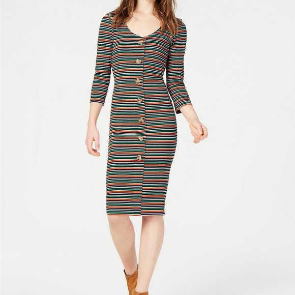 Ultra Flirt Womens Bodycon Dress Franklin Stripe, Knee Length, XS - Picture 12 of 12